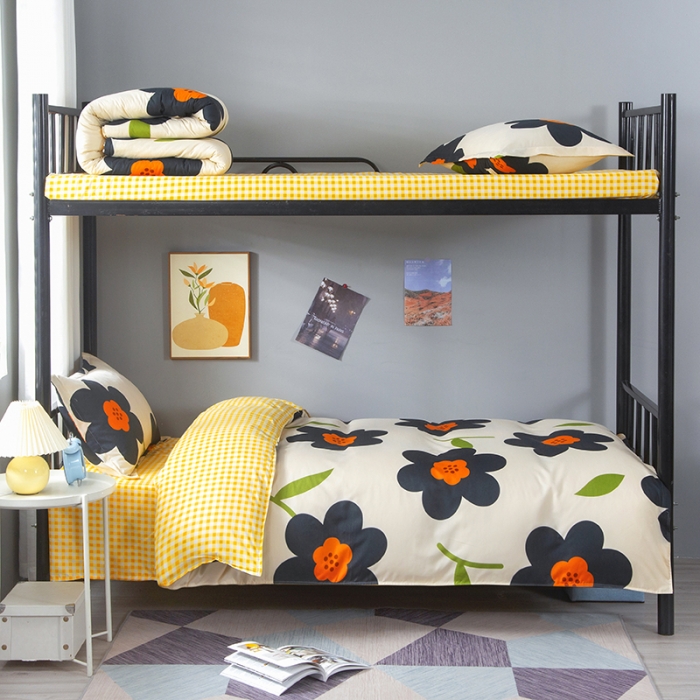 91家纺网 家纺一手货源 找家纺 曼璐2025芦荟棉学生寝室架子床套件宿舍1.5 春暖花开-米