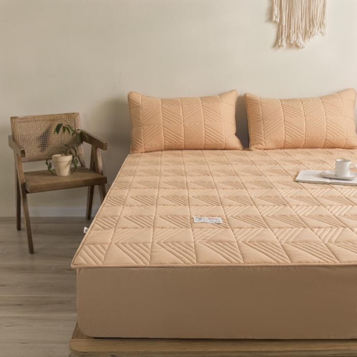 91家纺网 家纺一手货源 找家纺 (总) 鑫钰  2023新款跑量无印风原棉大豆夹棉床笠床罩