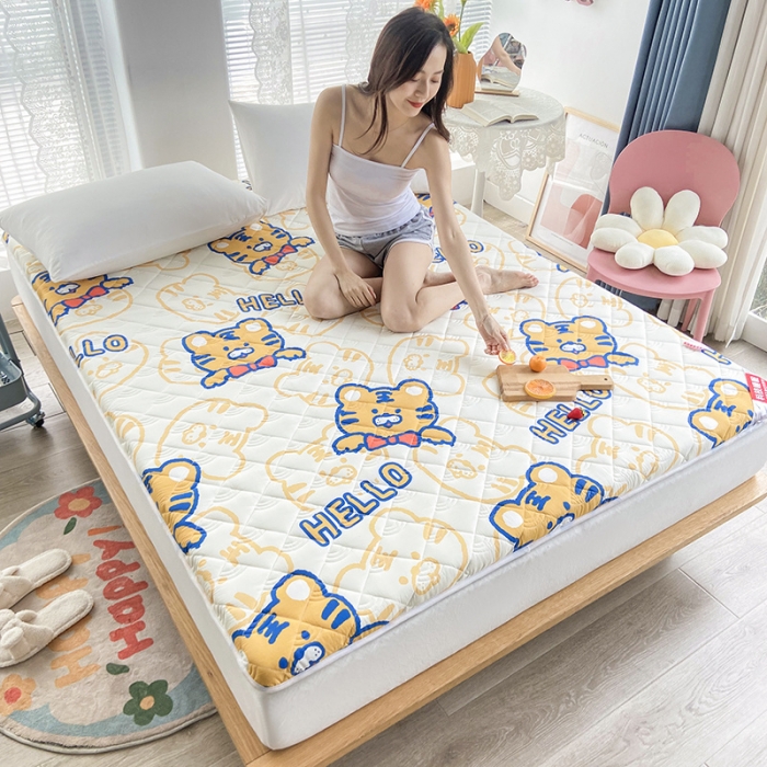 91家纺网 家纺一手货源 找家纺 （总）鑫钰 全棉卡通印花加厚床垫家用单双人可折叠防滑床垫