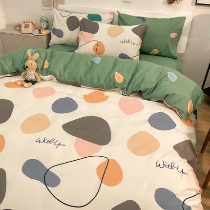 91家纺网 家纺一手货源 找家纺 小懒猪 2021新款北欧系列40支全棉四件套 时间定格