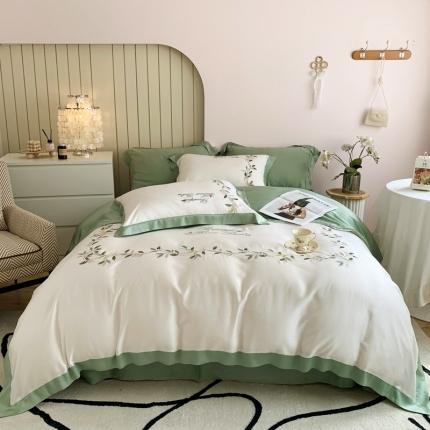 91家纺网 家纺一手货源 找家纺 （总）太古汇家居 2022新款天丝绣花风情小镇四件套