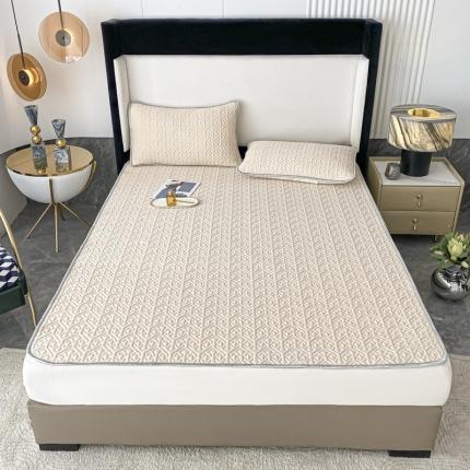 91家纺网 家纺一手货源 找家纺 (总) 苏拉 2024新款纯色乳胶凉席三件套