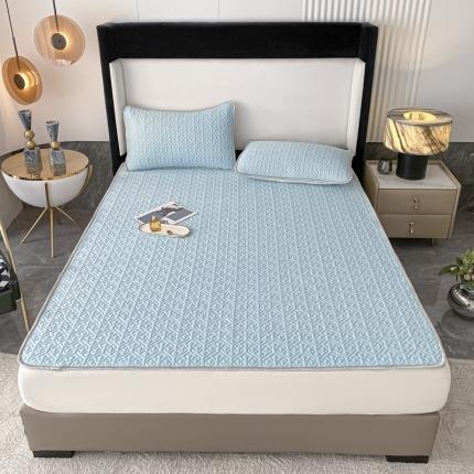 91家纺网 家纺一手货源 找家纺 (总) 苏拉 2024新款纯色乳胶凉席三件套