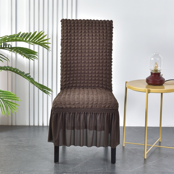 91家纺网 家纺一手货源 找家纺 布卢姆沙发套 2022新款泡泡纱椅子套系列 咖啡
