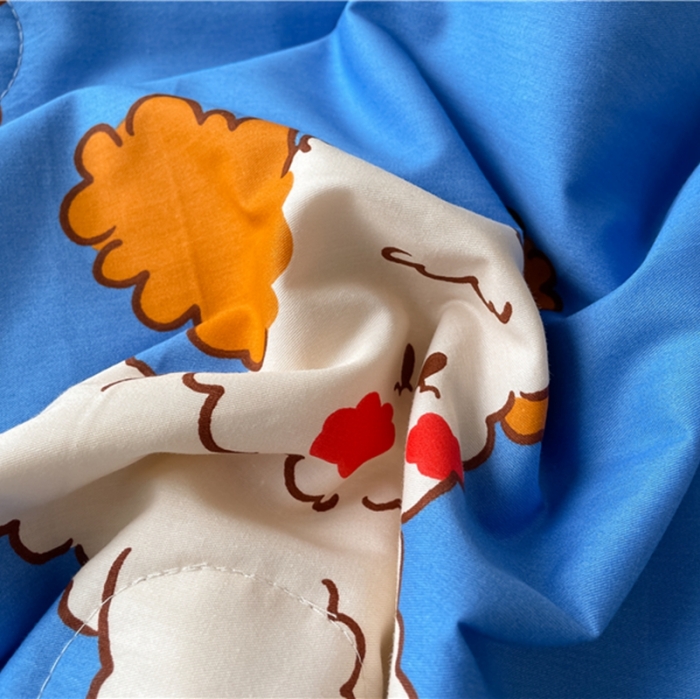 91家纺网 家纺一手货源 找家纺 棉眠 2022新款13070全棉卡通系列夏被 狗狗蛋糕