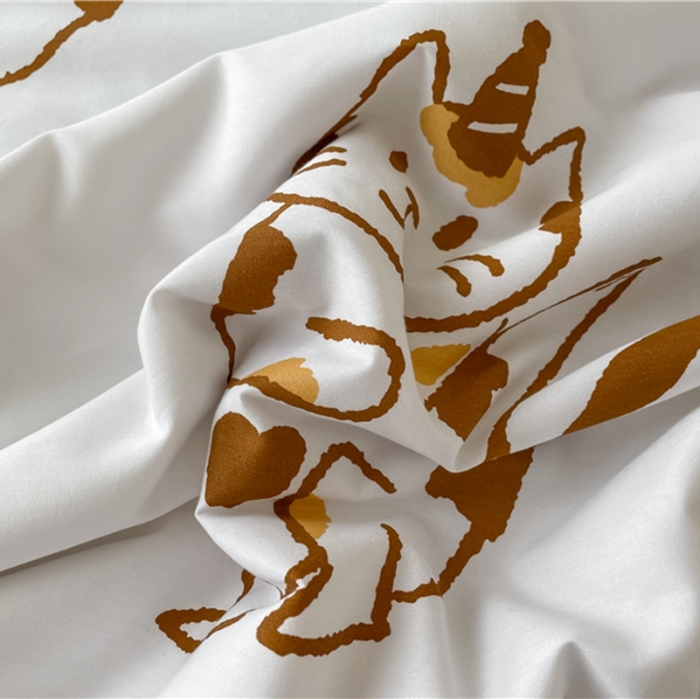 91家纺网 家纺一手货源 找家纺 棉眠 2022新款13070全棉卡通系列夏被 喵喵披萨