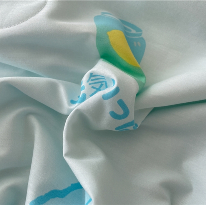 91家纺网 家纺一手货源 找家纺 棉眠 2022新款13070全棉卡通系列夏被 兔兔柠檬茶