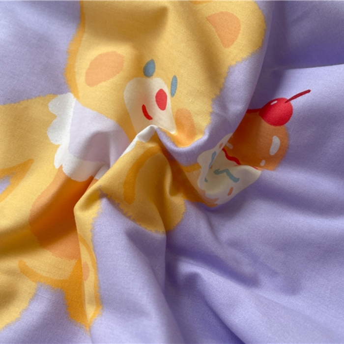 91家纺网 家纺一手货源 找家纺 棉眠 2022新款13070全棉卡通系列夏被 小熊冰淇淋