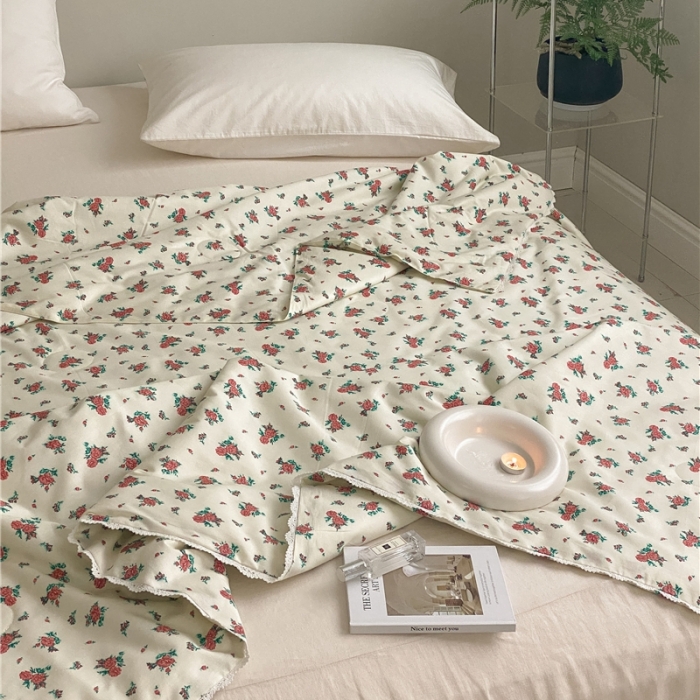 91家纺网 家纺一手货源 找家纺 棉眠 2022新款13070全棉碎花系列夏被 安妮假日