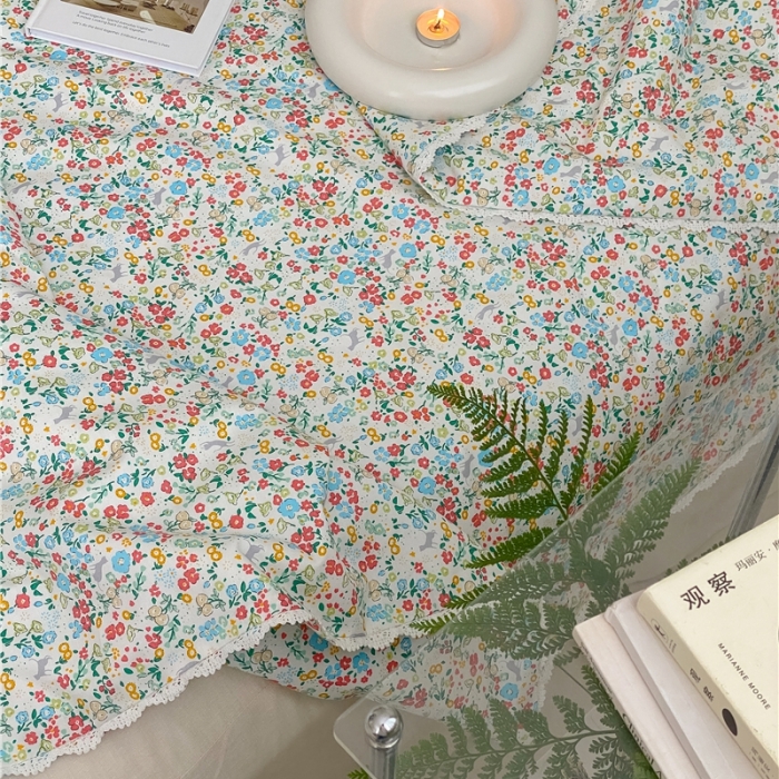 91家纺网 家纺一手货源 找家纺 棉眠 2022新款13070全棉碎花系列夏被 绿可可