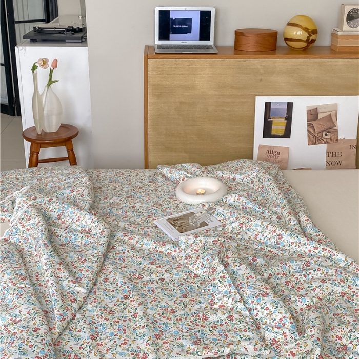 91家纺网 家纺一手货源 找家纺 棉眠 2022新款13070全棉碎花系列夏被 绿可可