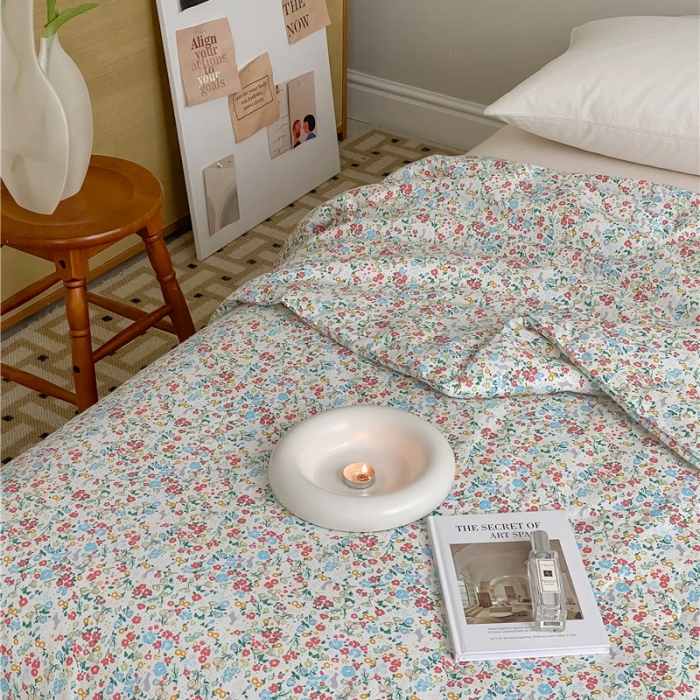 91家纺网 家纺一手货源 找家纺 棉眠 2022新款13070全棉碎花系列夏被 绿可可