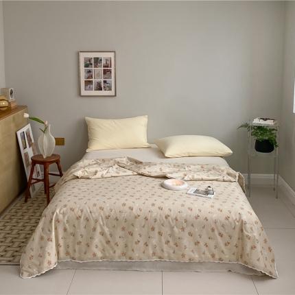 棉眠 2022新款13070全棉碎花系列夏被 蜜桃雪山