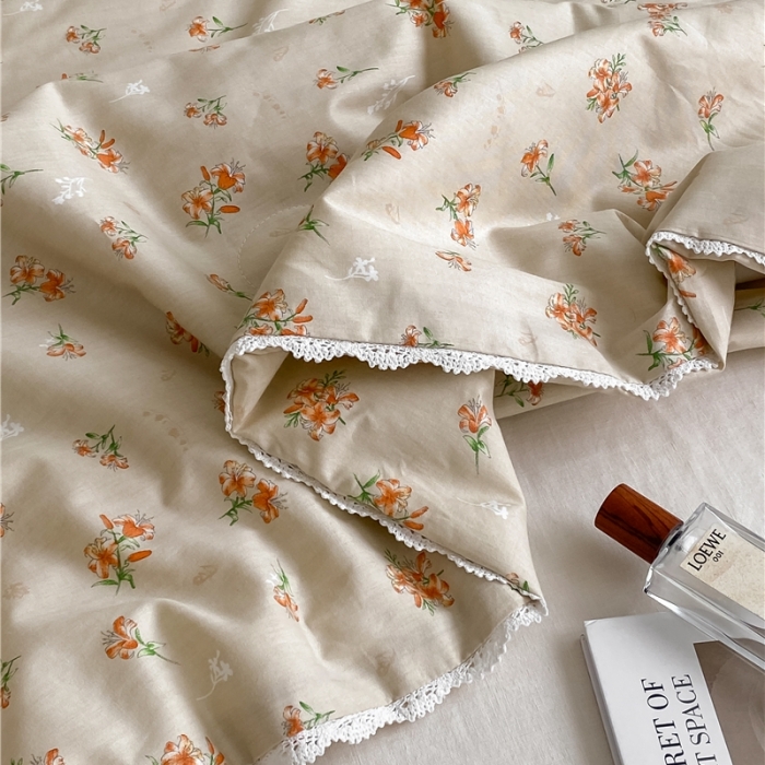 91家纺网 家纺一手货源 找家纺 棉眠 2022新款13070全棉碎花系列夏被 蜜桃雪山