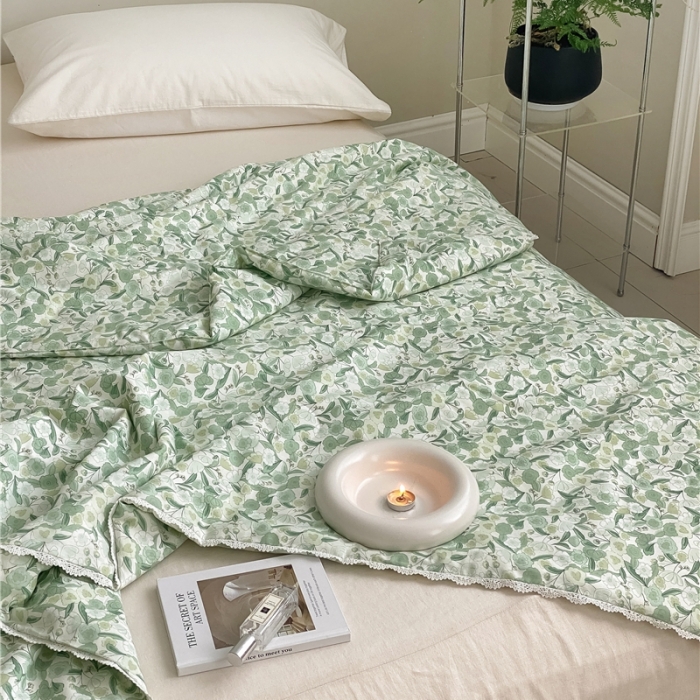 91家纺网 家纺一手货源 找家纺 棉眠 2022新款13070全棉碎花系列夏被 芮心