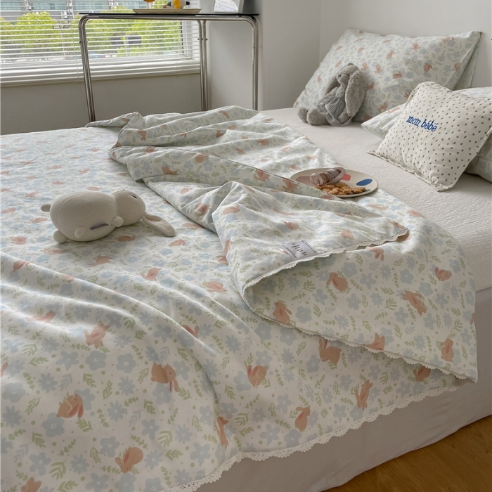 91家纺网 家纺一手货源 找家纺 棉眠 2022新款13070全棉碎花系列夏被 月小野