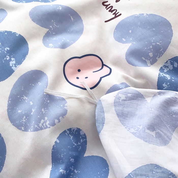 91家纺网 家纺一手货源 找家纺 怡家居 2022新款第六批全棉印花四件套 爱心兔