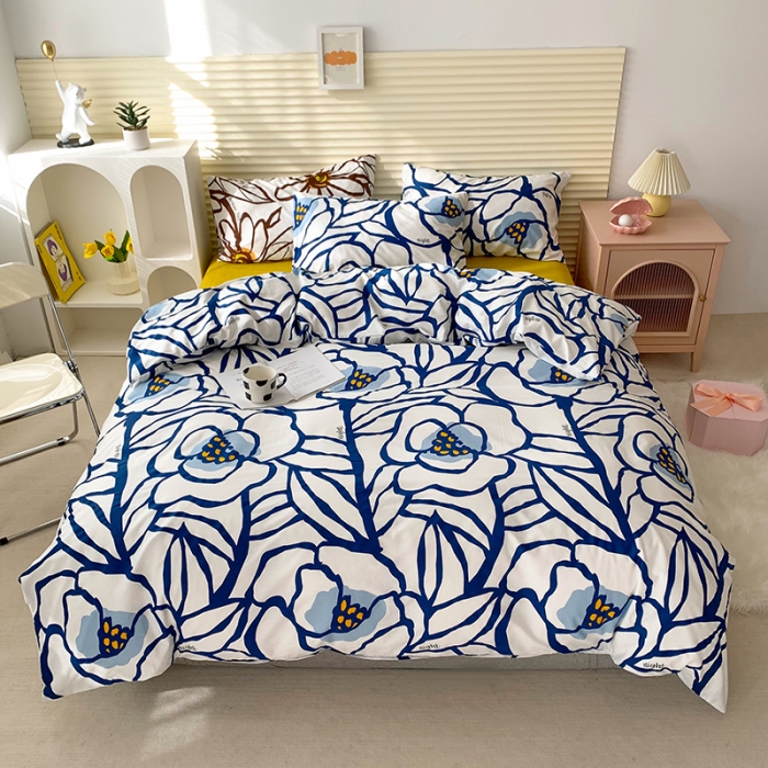 91家纺网 家纺一手货源 找家纺 怡家居 2022新款第六批全棉印花四件套 春晓