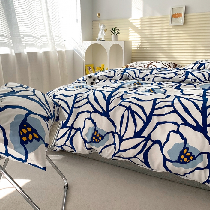 91家纺网 家纺一手货源 找家纺 怡家居 2022新款第六批全棉印花四件套 春晓