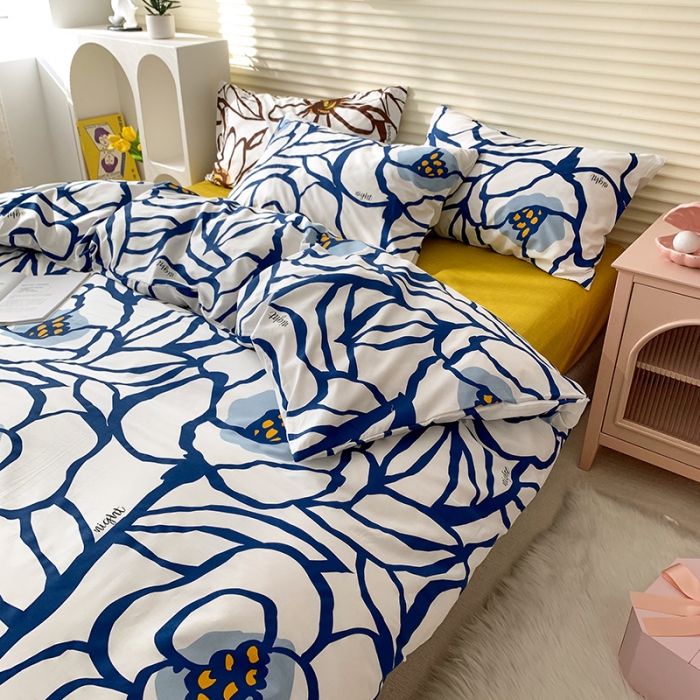 91家纺网 家纺一手货源 找家纺 怡家居 2022新款第六批全棉印花四件套 春晓