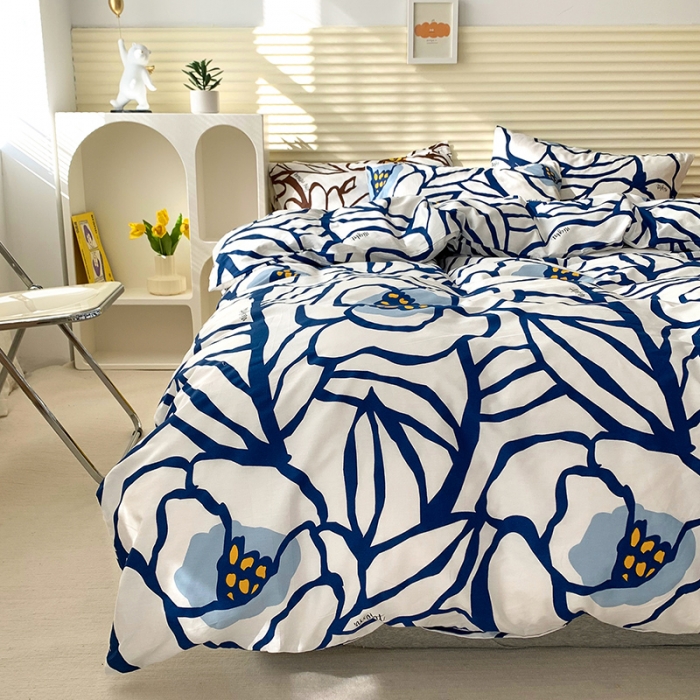 91家纺网 家纺一手货源 找家纺 怡家居 2022新款第六批全棉印花四件套 春晓