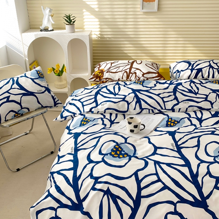 91家纺网 家纺一手货源 找家纺 怡家居 2022新款第六批全棉印花四件套 春晓