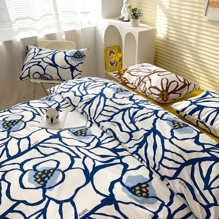 91家纺网 家纺一手货源 找家纺 怡家居 2022新款第六批全棉印花四件套 春晓