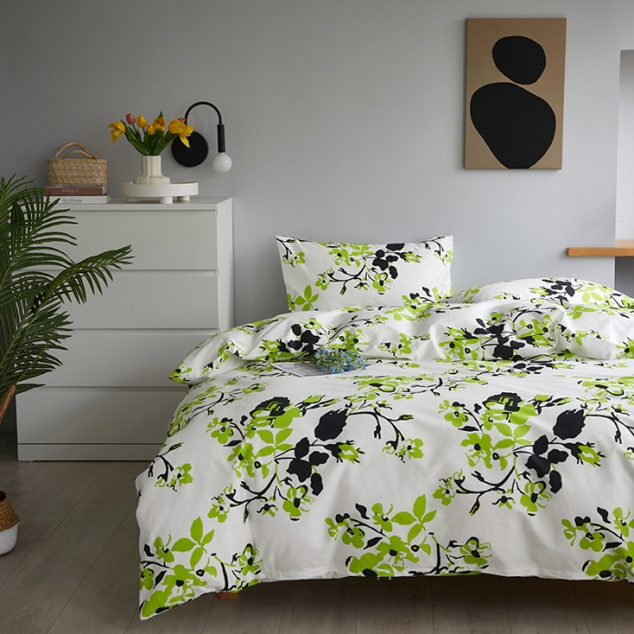 91家纺网 家纺一手货源 找家纺 怡家居 2022新款第六批全棉印花四件套 清香