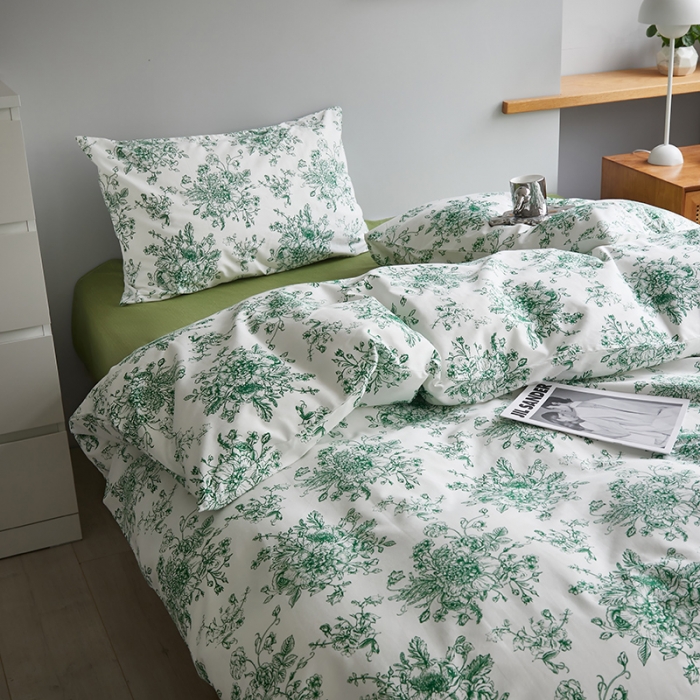 91家纺网 家纺一手货源 找家纺 怡家居 2022新款第六批全棉印花四件套 秋月