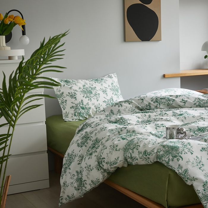 91家纺网 家纺一手货源 找家纺 怡家居 2022新款第六批全棉印花四件套 秋月