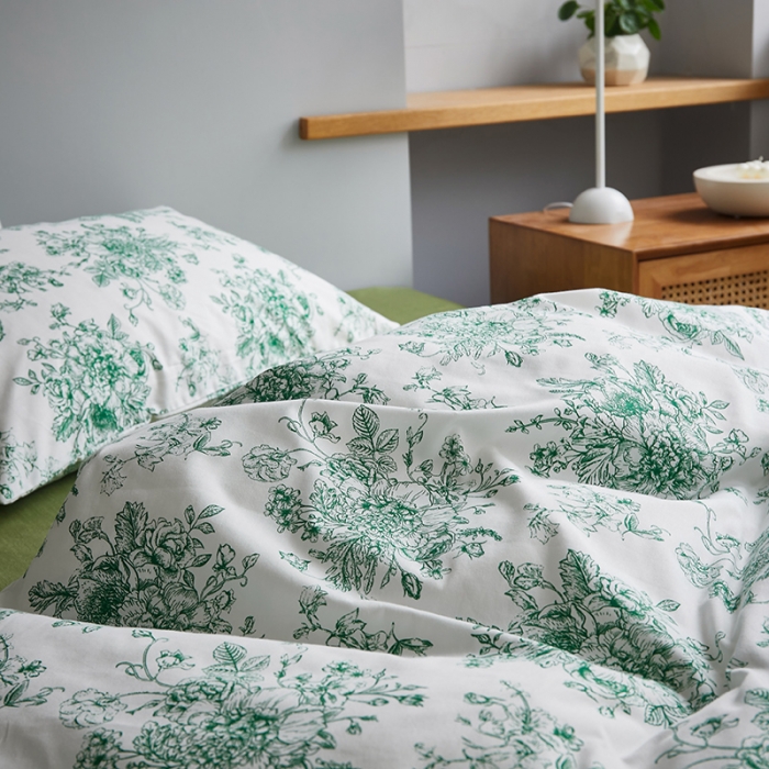 91家纺网 家纺一手货源 找家纺 怡家居 2022新款第六批全棉印花四件套 秋月