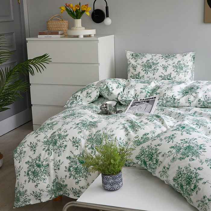 91家纺网 家纺一手货源 找家纺 怡家居 2022新款第六批全棉印花四件套 秋月