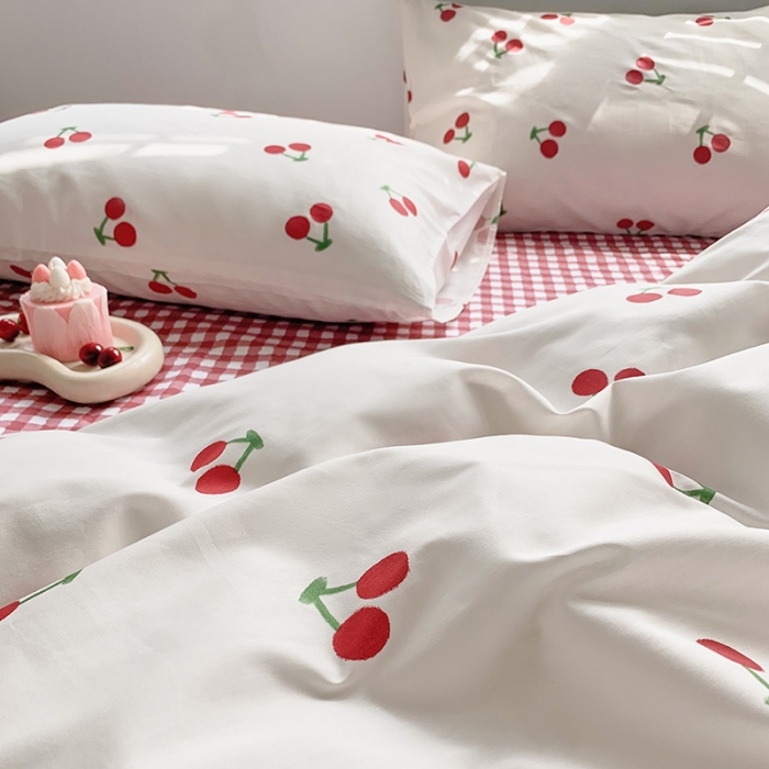 91家纺网 家纺一手货源 找家纺 怡家居 2022新款第六批全棉印花四件套 小樱桃