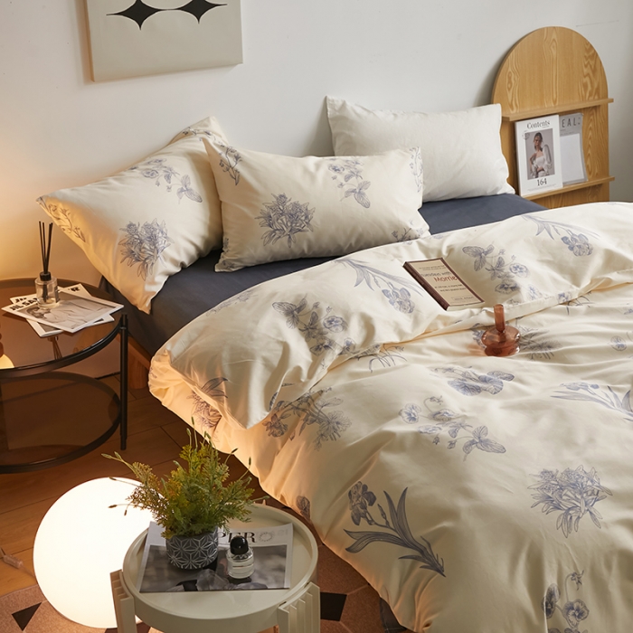 91家纺网 家纺一手货源 找家纺 怡家居 2022新款第六批全棉印花四件套 幽兰