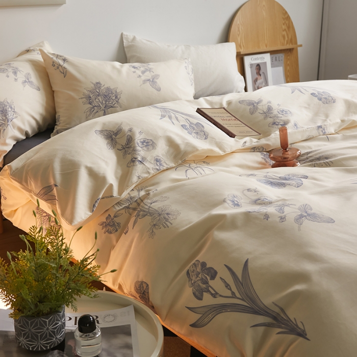 91家纺网 家纺一手货源 找家纺 怡家居 2022新款第六批全棉印花四件套 幽兰