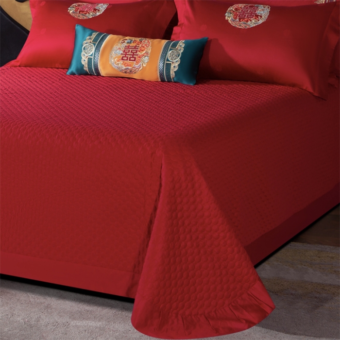 91家纺网 家纺一手货源 找家纺 总缔缦2022款100S全棉60S长绒棉婚庆大套系列锦绣嫁衣