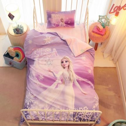蘭菲 2023新款迪士尼幼儿园儿童全棉套件三件套 天使艾莎.紫