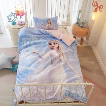 蘭菲 2023新款迪士尼幼儿园儿童全棉套件三件套 天使艾莎.蓝