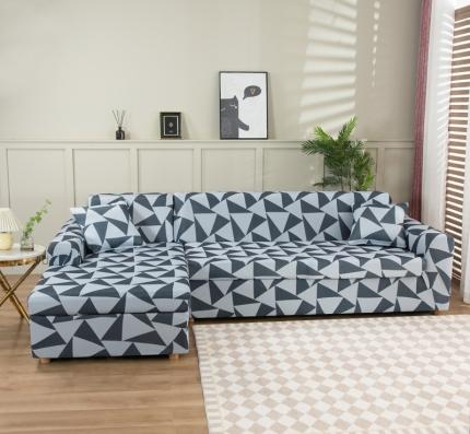 兴妮雅家纺 2022新款贵妃风格沙发套 灰调三角形