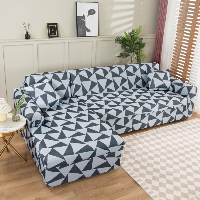 91家纺网 家纺一手货源 找家纺 兴妮雅家纺 2022新款贵妃风格沙发套 灰调三角形