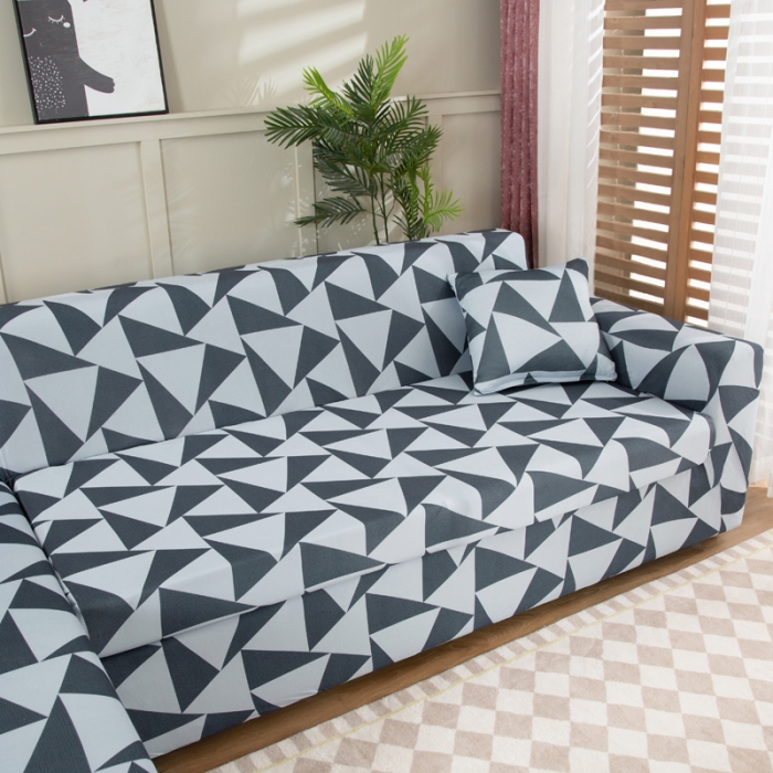 91家纺网 家纺一手货源 找家纺 兴妮雅家纺 2022新款贵妃风格沙发套 灰调三角形