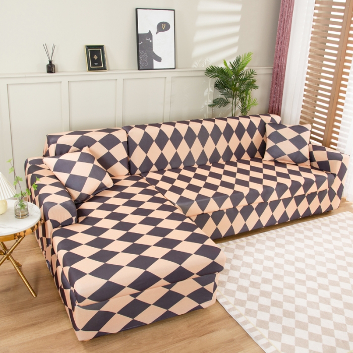 91家纺网 家纺一手货源 找家纺 兴妮雅家纺 2022新款贵妃风格沙发套 简约主义咖