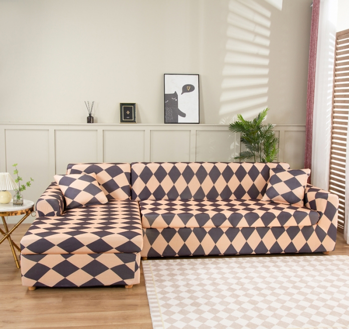 91家纺网 家纺一手货源 找家纺 兴妮雅家纺 2022新款贵妃风格沙发套 简约主义咖