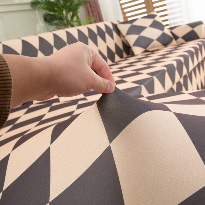 91家纺网 家纺一手货源 找家纺 兴妮雅家纺 2022新款贵妃风格沙发套 简约主义咖