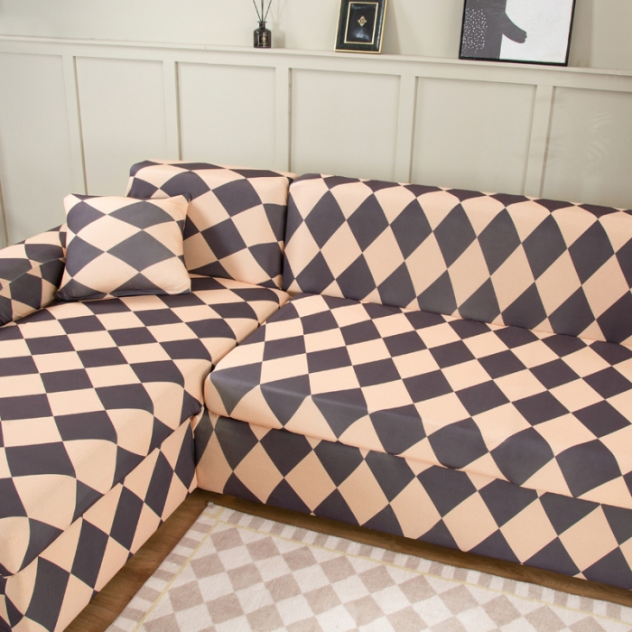 91家纺网 家纺一手货源 找家纺 兴妮雅家纺 2022新款贵妃风格沙发套 简约主义咖