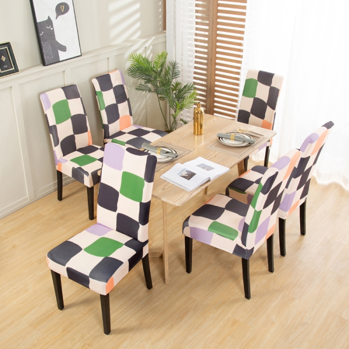 91家纺网 家纺一手货源 找家纺 兴妮雅家纺2022新款四季印花款椅子套 多彩方格