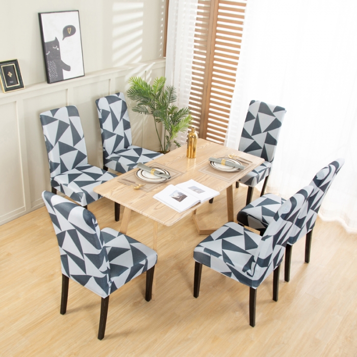 91家纺网 家纺一手货源 找家纺 兴妮雅家纺2022新款四季印花款椅子套 灰调三角形