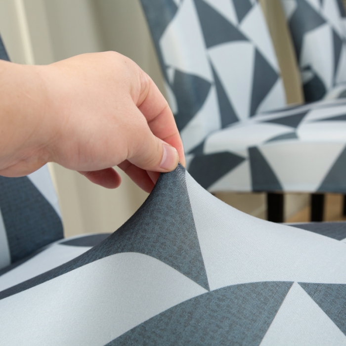 91家纺网 家纺一手货源 找家纺 兴妮雅家纺2022新款四季印花款椅子套 灰调三角形