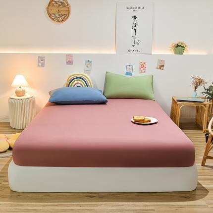 91家纺网 家纺一手货源 找家纺 （总）极梦 2025新款ins纯色水洗棉磨毛单床笠三件套 床垫保护套