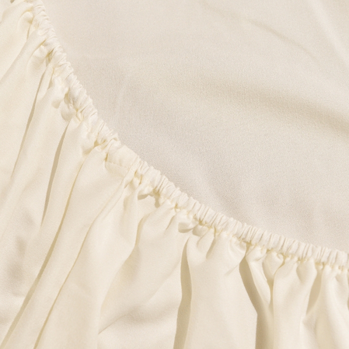 91家纺网 家纺一手货源 找家纺 极梦 2025新款ins纯色水洗棉磨毛单床笠三件套 米白